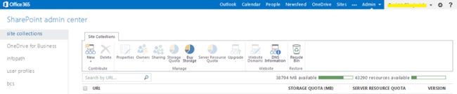 SharePoint Admin center